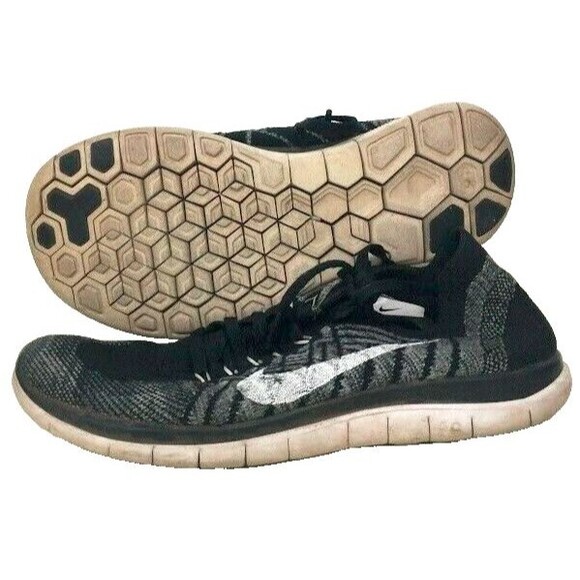 Nike Free 4.0 Flyknit -Women's Sz 7-Black Oreo-Running Jogging Shoes- 717076-001 - Picture 1 of 10